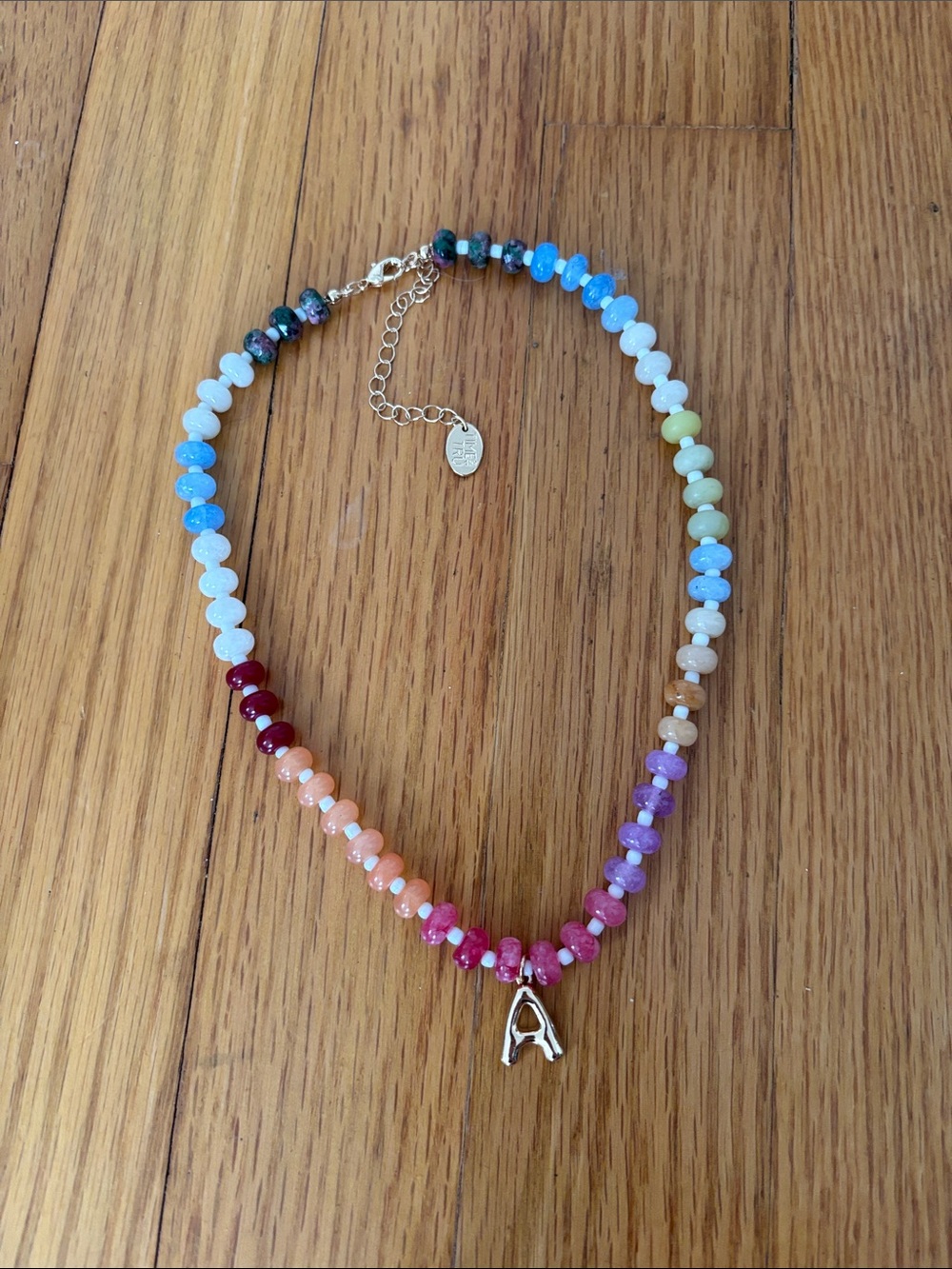 ‘A' Multicolor Beaded Necklace